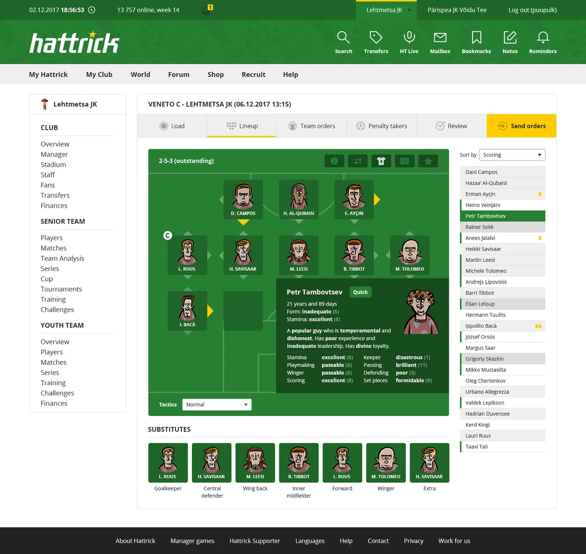 Hattrick gameplay featured in the MMOFinder editorial
