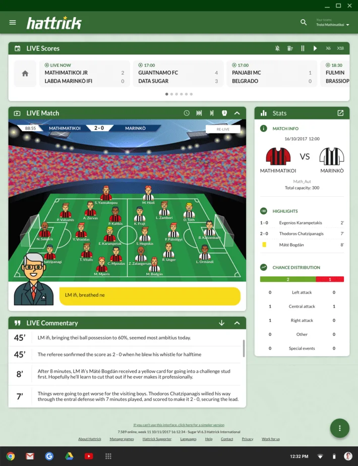 Hattrick gameplay screenshot 2