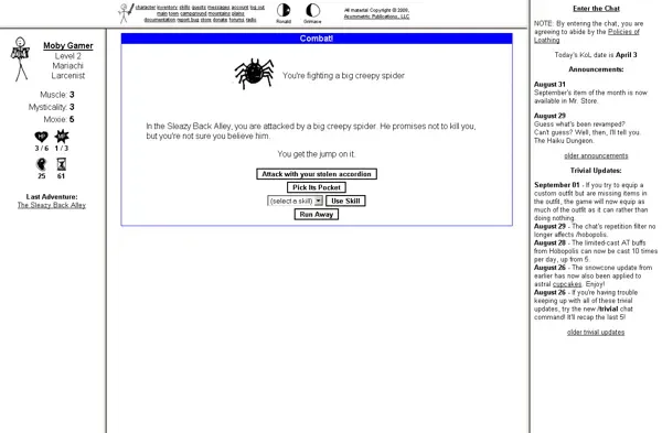 Kingdom of Loathing gameplay featured in the MMOFinder editorial