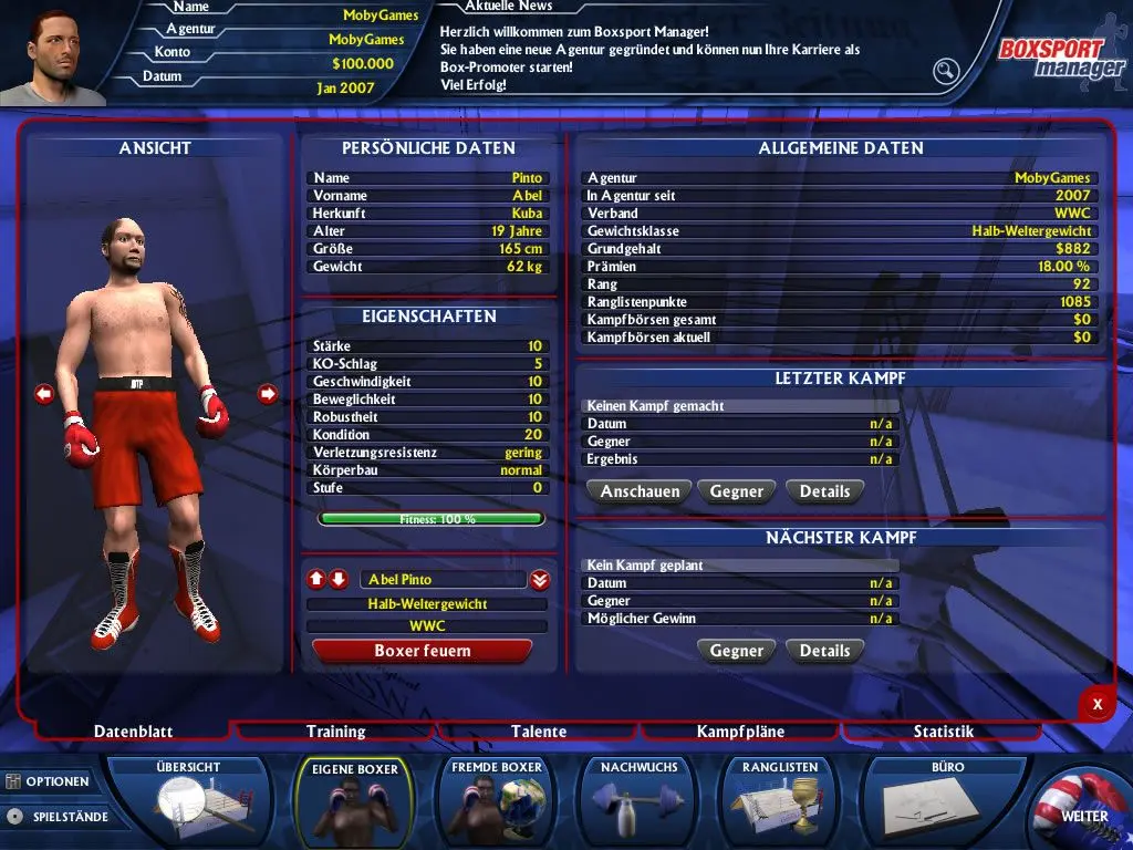 Online Boxing Manager gameplay screenshot 2