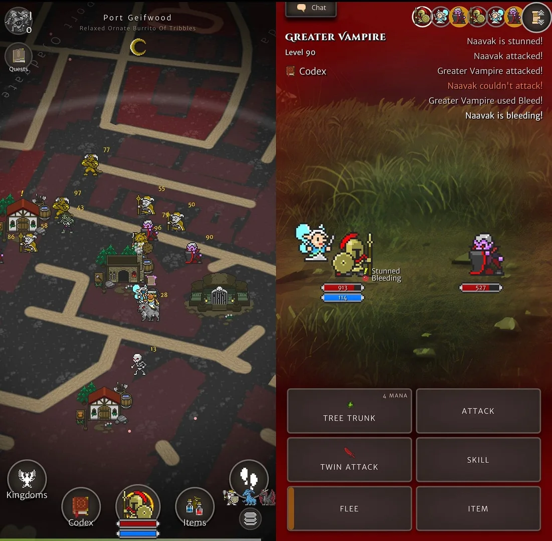 Orna: Fantasy Turn-Based RPG gameplay featured in the MMOFinder editorial