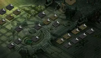 Rage of 3 Kingdoms tactical battlefield filled with defensive towers and pathways