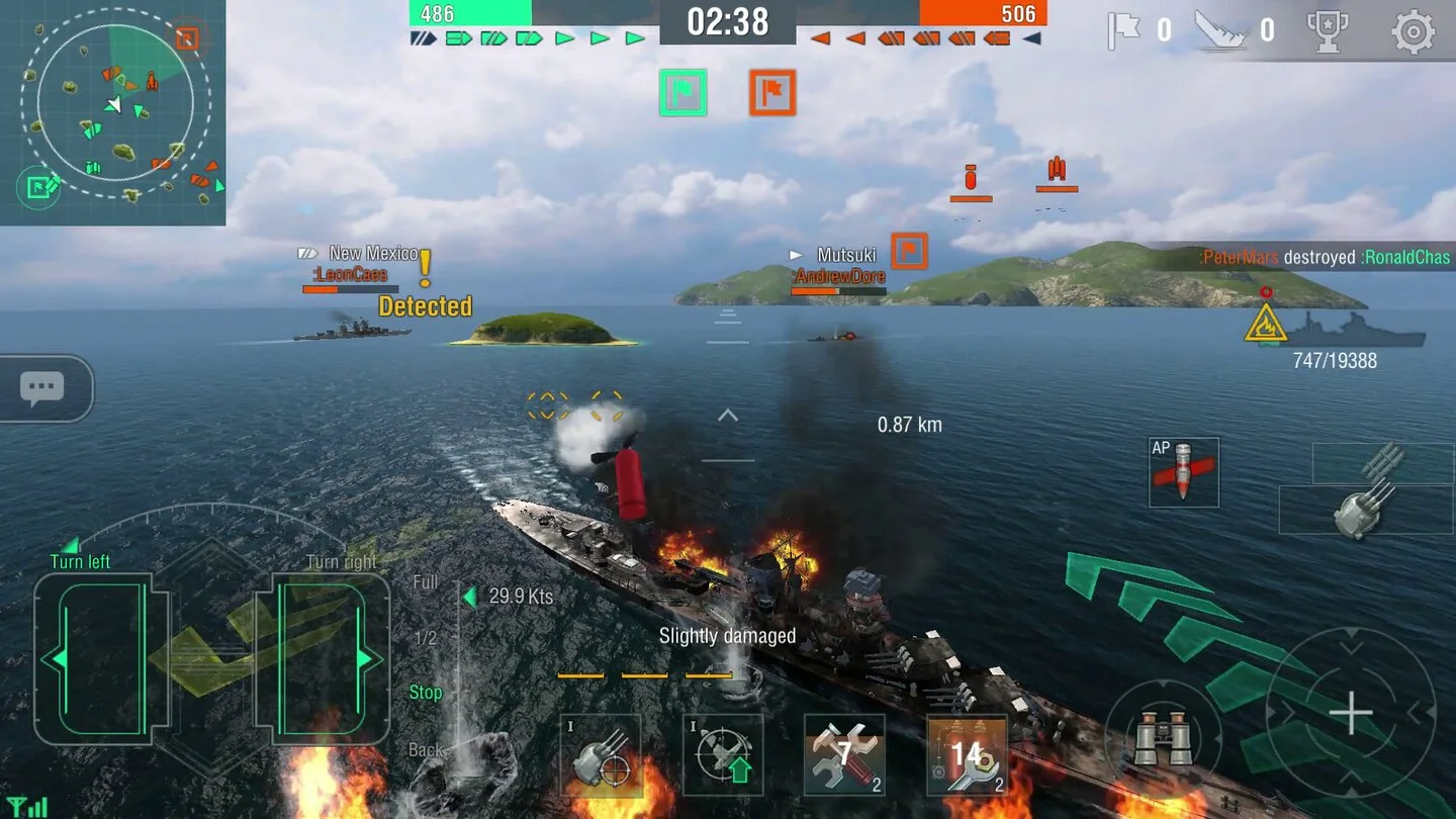 World of Warships Blitz gameplay featured in the MMOFinder editorial